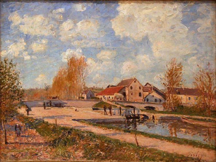 The Bourgogne Lock at Moret Spring, Alfred Sisley